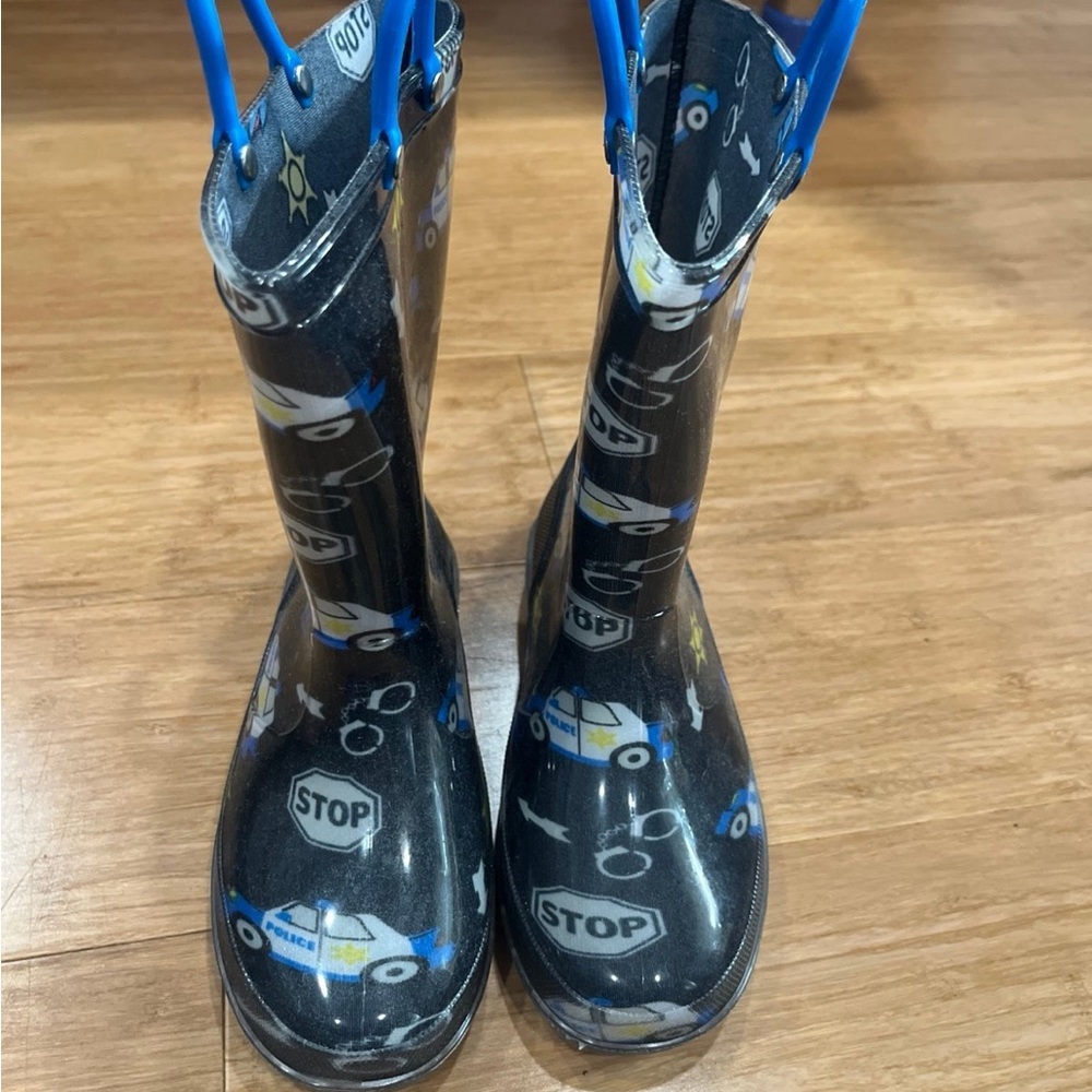 Kids police light up Rain Boots size 1
